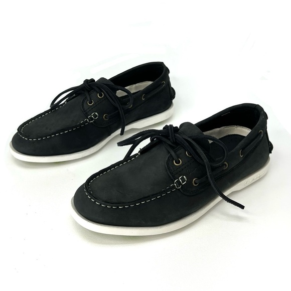 Canoos Golf Shoes Boat Shoe Style Black Men’s Size 7 Nubuck Leather EUC main image 9